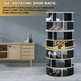 thumbnail image 3 of Kings Brand Furniture Revolving Shoe Rack, Spinning Shoe Rack Tower, 360° Revolving Shoe Storage Organizer for Closet Entryway Bedroom Hallway (Black, 7-Tier), 3 of 5