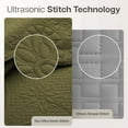 thumbnail image 4 of IR Imperial Rooms 3Pc-Embossed Bedspread Microfiber Floral Vintage Quilt Set Lightweight Full/Queen Olive Green, 4 of 10