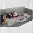 thumbnail image 6 of Cartoon Soft Flannel Fleece Blanket, Hipster Husky Dog with Hearts Sunglasses and Scarf Fashion Animal Art Print, Cozy Plush for Indoor and Outdoor Use, 50" x 60", Pink Cream Black, by Ambesonne, 6 of 6