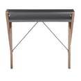thumbnail image 4 of LumiSource Archer Desk - 42.5" Walnut & Grey Wood, Modern Office Furniture. 2-Tier Design for Home/Office. Durable, Stylish, Indoor Use., 4 of 5