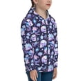 thumbnail image 5 of Naloa Skull crystal flower Teenage Zipper Hoodie, Long Sleeve Zip Up Hoodies Casual Jackets Tops for 7-12 Years-Medium, 5 of 6