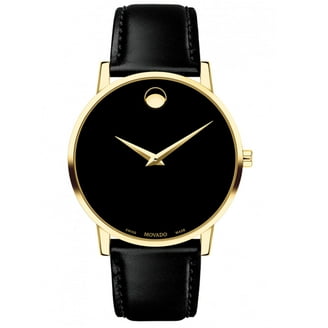 Movado Signature Museum 0607589 Black Dial Black Leather 40MM