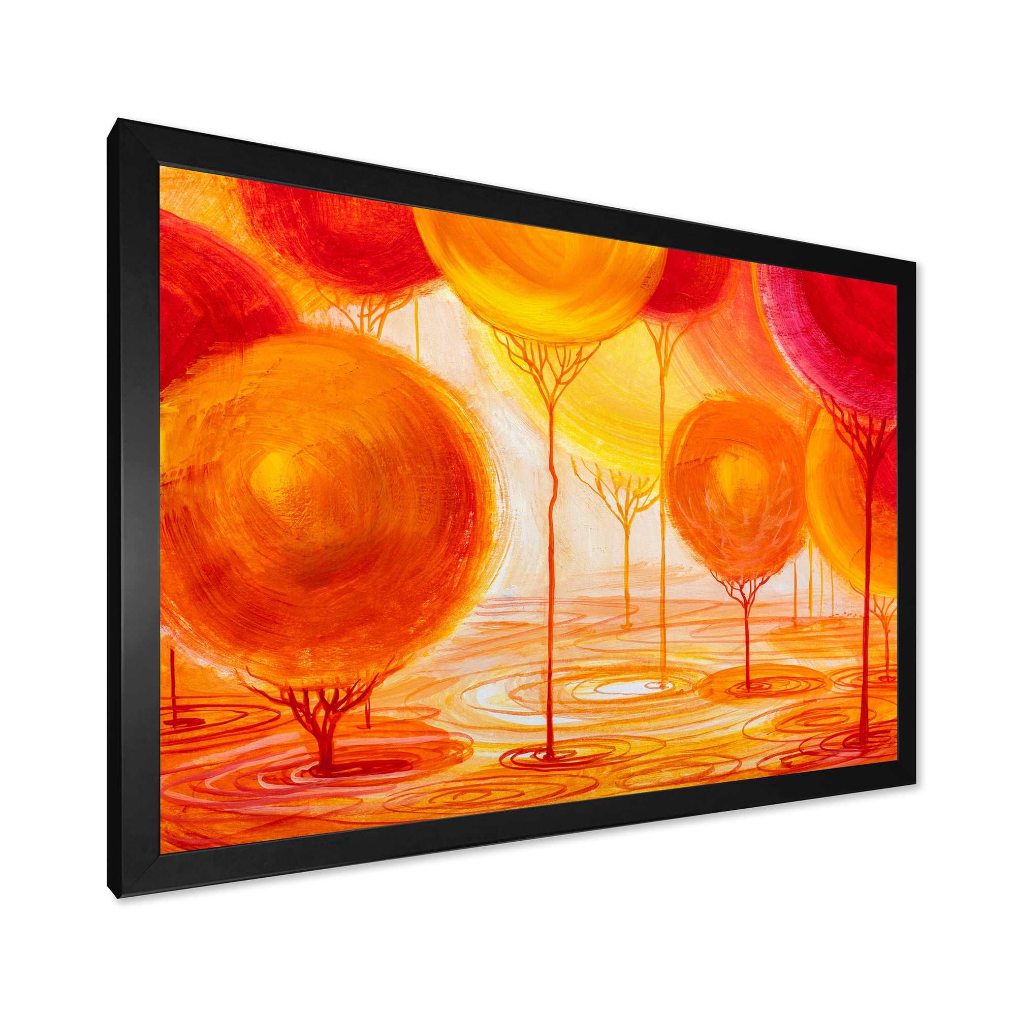 Designart 'Ornamental Colourful Trees II' Modern Framed Art Print