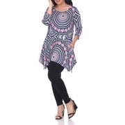 Women's Plus Size Three Quarter Sleeve Geometric Tunic Top With Print