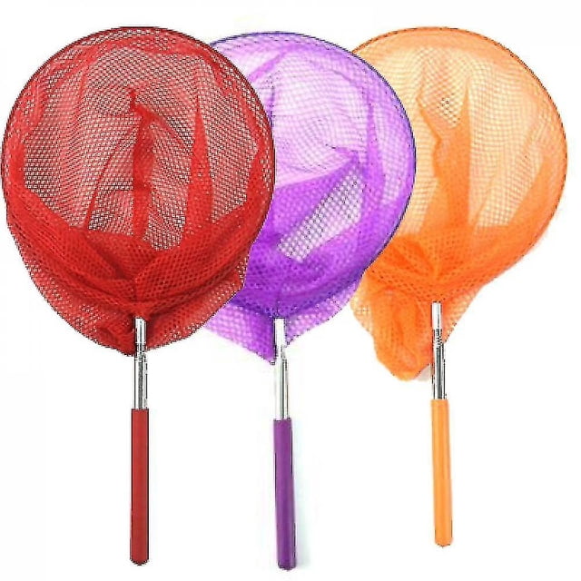 Juego de 3 redes telescópicas de mariposas de colores para juguetes de pesca HUOGUO