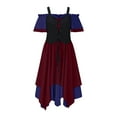 thumbnail image 3 of Hvyesh Gothic Dresses for Women Medieval Butterfly Sleeve Corset Maxi Dress Renaissance Halloween Clothes, 3 of 9