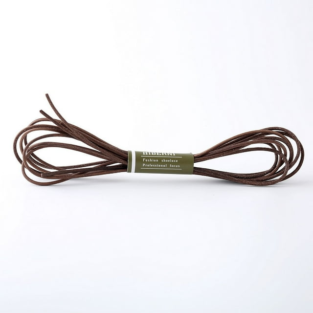 Lacet Rond 2mm en Cuir avec Couche Supérieure en Cuir de Vachette, Corde à Lacets, Lacet Fin 04Q 160cm