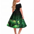 thumbnail image 4 of SBYOJLPB Robe Imprimée à Thème de la Saint-Patrick pour Filles Manches Courtes Extensible Robe d'Été Ligne A Robe de Récital Scolaire avec Col Rabattu, 4 of 5