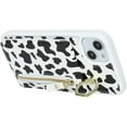 thumbnail image 6 of for iPhone 13 Case with Card Holder for Women,for iPhone 13 Phone Case Wallet with Credit Card with Ring Kickstand Zipper Shockproof Slim Stand Case for iPhone13 - Black Cow Print, 6 of 16