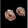 thumbnail image 4 of Clip on 1" shiny and textured rose three row knot earrings, 4 of 4