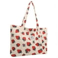 thumbnail image 4 of Yucurem Cute Strawberry Print Shoulder Bag Large Capacity Shopping Bag For Women (White) Tote bag (F), 4 of 10