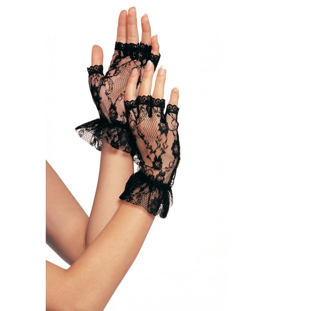 911costume Lace Fingerless Gloves Madonna La1205 Black
