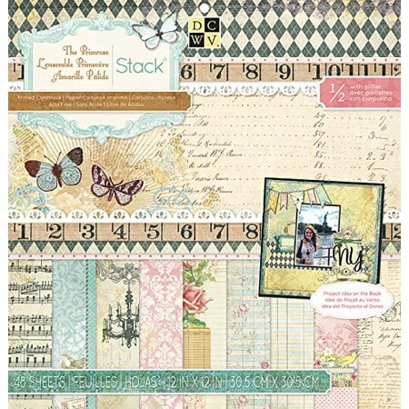 - DCWV The PRIMROSE STACK 48 Sheets of 12 x 12 Printed Cardstock Scrapbook Acid Free