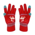 thumbnail image 1 of Winter touchscreen gloves, reindeer design, warm wool lining, unisplendable cold-proof gloves, 1 of 5