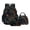 Black - Leopard Floral, variant on Wolf American Flag Printed Teen Boys School Backpack Set, 17 Inch Students Book Bags for Boys Backpack Set with Lunch Bag & Pencil Pouch, Back to School Gift-