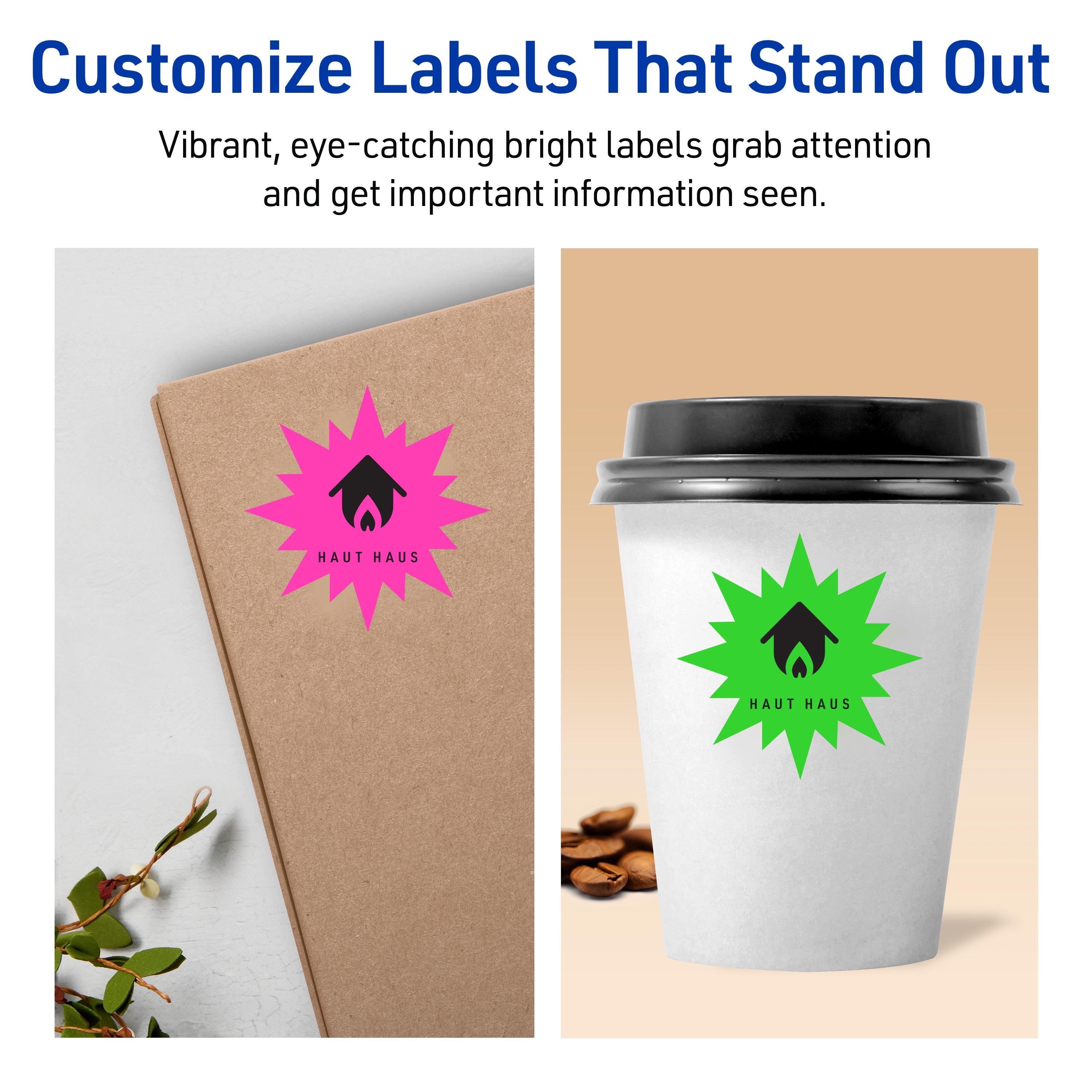 Avery Burst ID Labels, 2-1/4", Assorted Neon, 180 Total (5995)