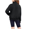 thumbnail image 5 of Teyfeniy Black Half Zipper Hoodies for Boy and Girls Solid Color Sweatshirts with Pocket Long Sleeve Cuff with Thumb Holes for Casual Athletic Fall Winter Pullover Tops, 5 of 8