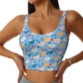 thumbnail image 2 of Uemuo Cute Chickens and Flowers Pattern Women's Sports Bra - High Impact Support, Breathable, and Comfortable Athletic Bra for Running, Yoga, and Workouts, 2 of 9