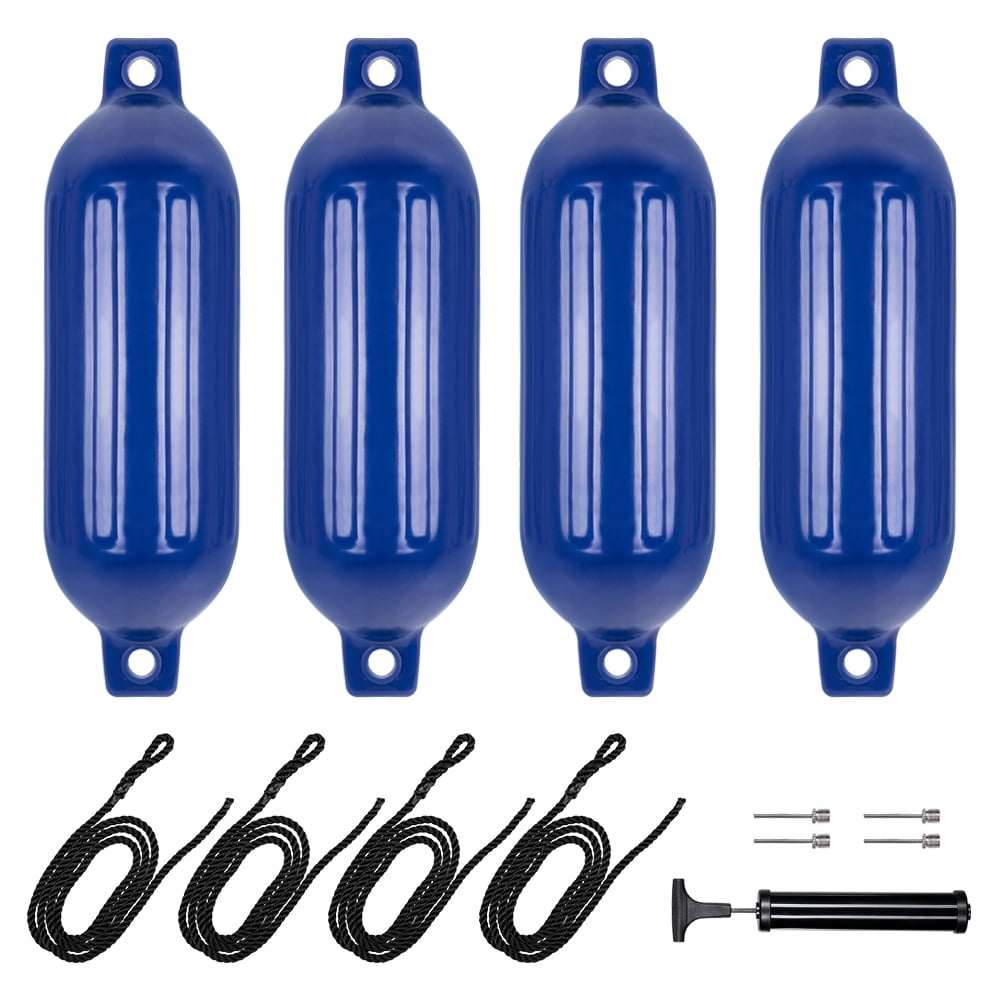 UWRNite Boat Fender 4 Pack Boat Bumpers Fenders with 4 Ropes, Boat