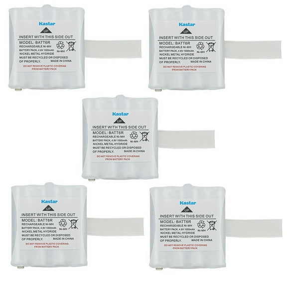 Kastar 5-Pack BATT6RW Battery Compatible with Midland LXT440 LXT460 LXT480 LXT490 LXT490VP3 LXT-500 LXT-500VP3 LXT-535 LXT-535VP3 LXT-560 LXT-560VP3 LXT500 LXT500VP3 LXT535 Two Way Series