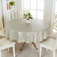 Ruibeauty Floral Waterproof Vinyl Tablecloth, Wipeable Round Table