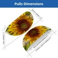 thumbnail image 2 of PhooArto 6 Pcs Cup Drawer Pulls, Yellow Floral Sunflowers Bloom Shell Shape Handles Cabinet Knobs for Dresser Cupboard Closet Wardrobe with Screws, 2 of 7