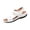 White, variant on DIVVce Star Embroidered Wedge Sandals For Women Open Toe Adjustable Strap Comfort Footwear