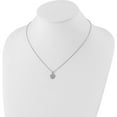thumbnail image 4 of Sterling Silver Rh Plated White Ice Diamond Heart Necklace (20 X 9.7) Made In India qw437-18, 4 of 5