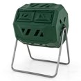 thumbnail image 2 of Costway Tumbling Composter 40 Gallon Garden Rotating Compost Bin with Dual Chamber Green, 2 of 4
