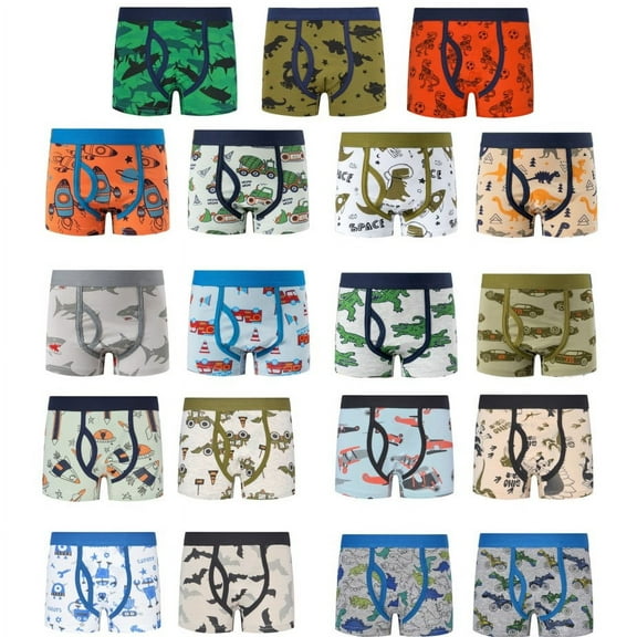 4 Pack Toddler Little Boys Casual Boxers Briefs Panties Kids Cotton Underwear Undies, Size 1-10 Years