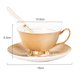 thumbnail image 2 of El juego de café está hecho de porcelana china de alta calidad, 3 piezas, taza de café de 200 ml con posavasos y cuchara, servicio de café, dorado., 2 of 5