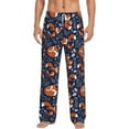 thumbnail image 2 of Picia Cute Foxes Mens Soft Woven Cotton Elastic Waistband Sleep Pajama Pant Lounge Sleep Pant With Pockets And Drawstring-Large, 2 of 9