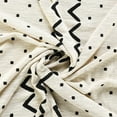 thumbnail image 4 of LR Home and Evette Rios Cream and Black Chevron Dot Cotton Throw Blanket, 50" x 60", 4 of 9