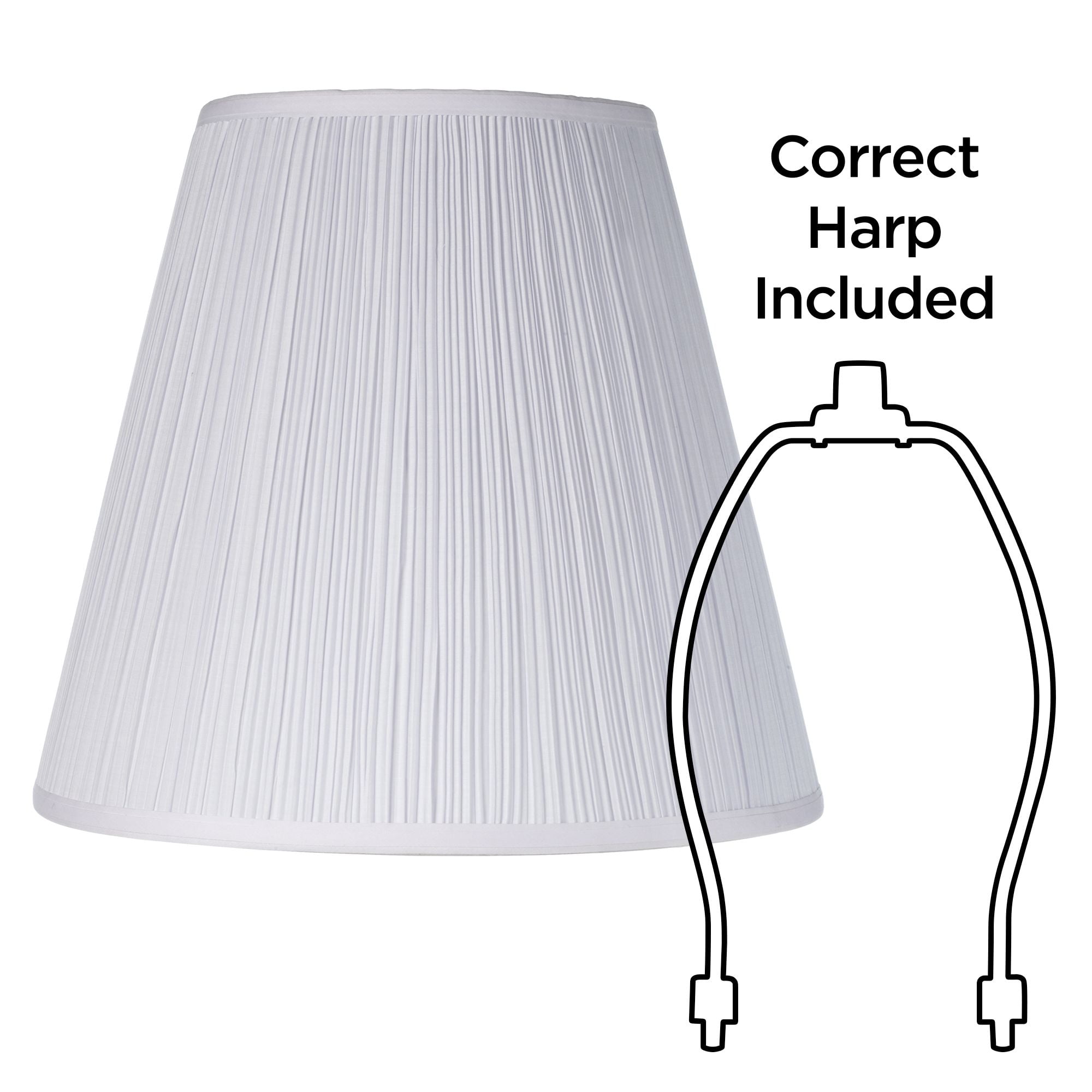 Springcrest Finish Medium Mushroom Pleated Lamp Shade 9" Top x 16" Bottom x 14.5" High x 14.75" Slant (Spider) Replacement with Harp and Finial