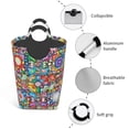 thumbnail image 2 of DouZhe 50L Rectangular Laundry Basket, Colorful Fractal Mandala Prints Waterproof Foldable Laundry Hamper with Aluminum Handles, 2 of 6