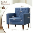 thumbnail image 3 of Gymax 2PCS Mid Century Modern Accent Chair w/Button Tufted Decoration Rivets Home Navy, 3 of 9