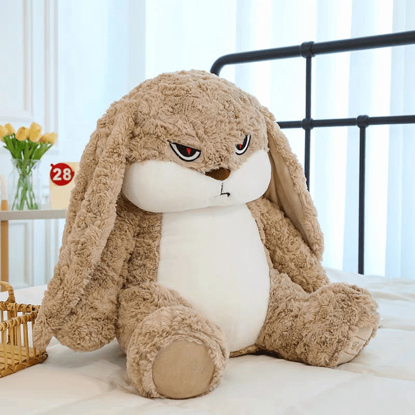 CassandraHayley Grumpy Bunny Plush Toy – Soft and Cuddly Stuffed Rabbit, Cute Bunny Stuffed Animal for Kids and Adults, Perfect Gift Idea for Birthday or Easter