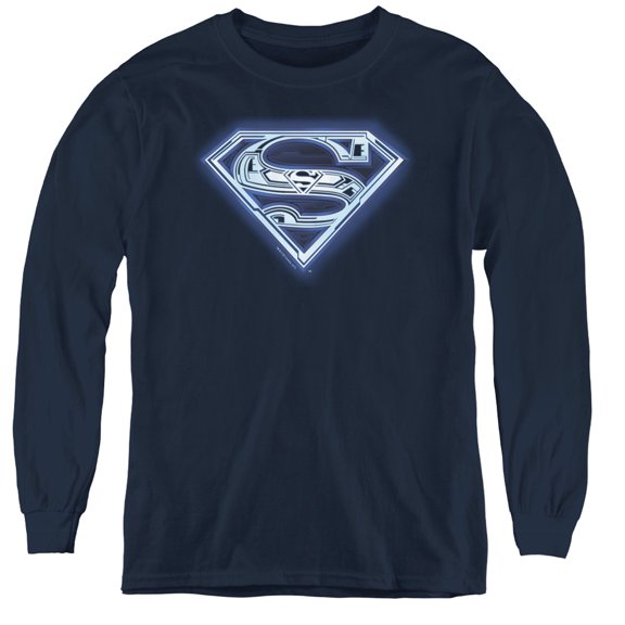 Superman - Cyber Shield - Youth Long Sleeve Shirt - Large