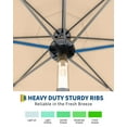 thumbnail image 5 of Arigeas 10ft Solar Patio Umbrella with LED Lights, Outdoor Market Table Umbrella with Push Button Tilt, 8-rib Frame and Crank, 5 of 6