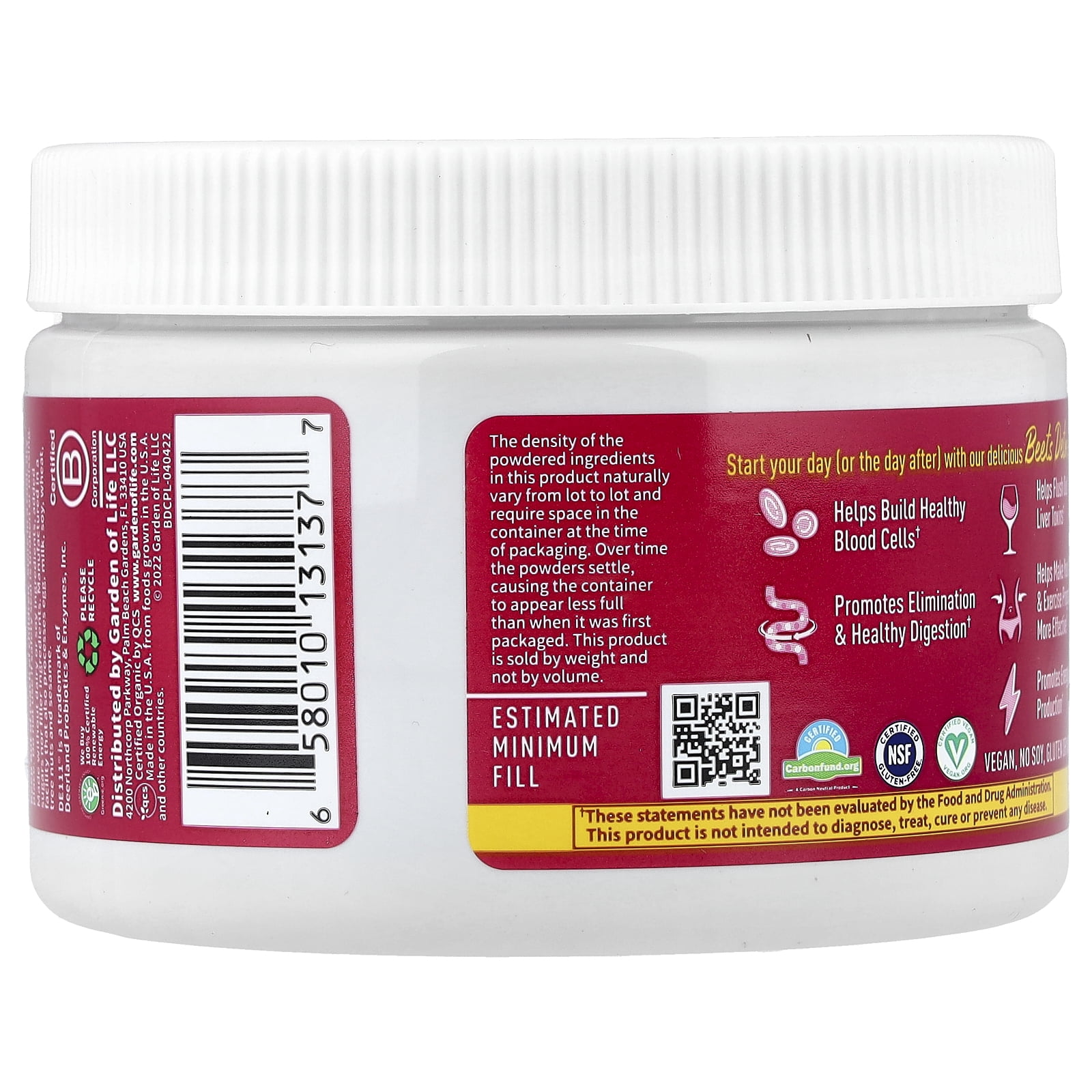 Garden of Life Beets Detox with Apple Cider Vinegar - Cranberry Pomegranate