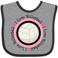thumbnail image 3 of Inktastic I Love Volleyball Sports Girls Baby Bib, 3 of 4
