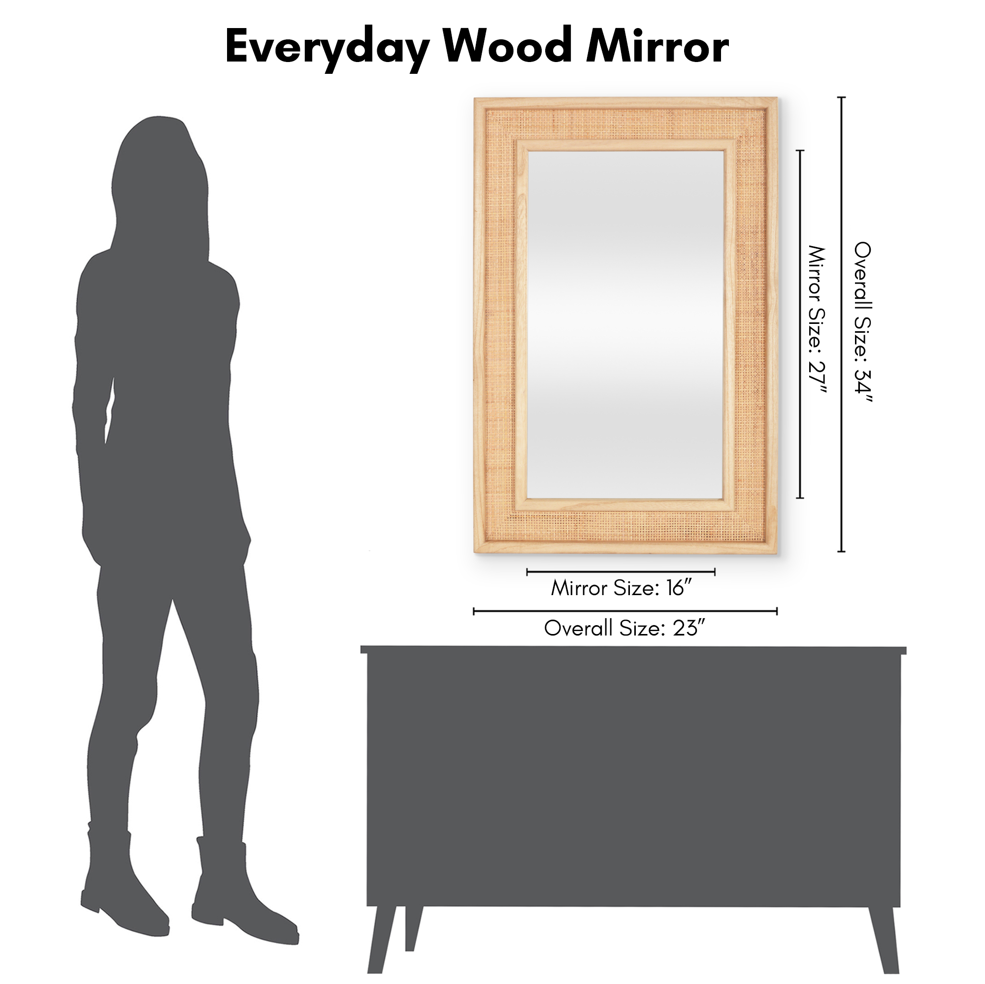 Americanflat 23" x 34" Modern Wall Mirror