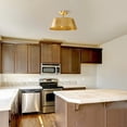thumbnail image 3 of Parrot Uncle 15" Modern Gold Drum Dimmable Semi-Flush Mount Ceiling Light, 3-Light Low-Profile Ceiling Light, 3 of 10