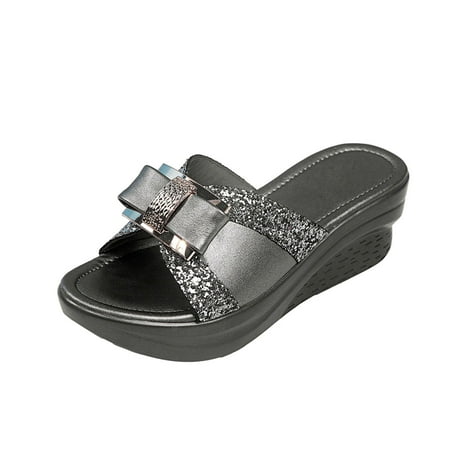 

Rdeuod Sandals Summer Women Thick Bottom Slope Heel Shoes Beach Roman Casual Women S