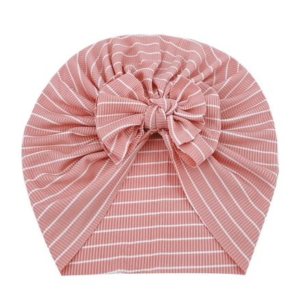 

Hat For Kids Toddler Baby Boys Girls Stretch Striped Bow Breathable Hat Caps Headwear 3 Years