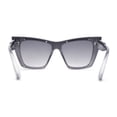 thumbnail image 4 of Rimless Gothic Horn Stud Oversized Rectangle Cat Eye Sunglasses Slate - Smoke, 4 of 4