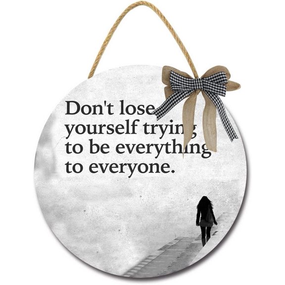 Eveokoki 12" Dont Lose Yourself Sign Farmhouse Door Signs for Wreaths Porch,Outdoor Signs For Porch, Wreaths For Front Porch Door Home Office Wall Decorationsin