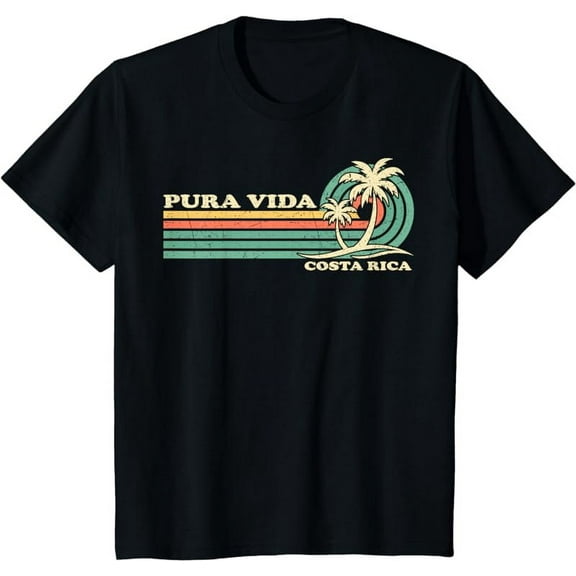 Retro Vintage Family Vacation Costa Rica Pura Vida Beach T-Shirt