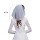 thumbnail image 5 of Velo corto para niña de una sola capa, 40 cm, fibra de poliéster, con peine incorporado, perfecto para fiestas de bodas, color blanco lechoso perlado, 5 of 5