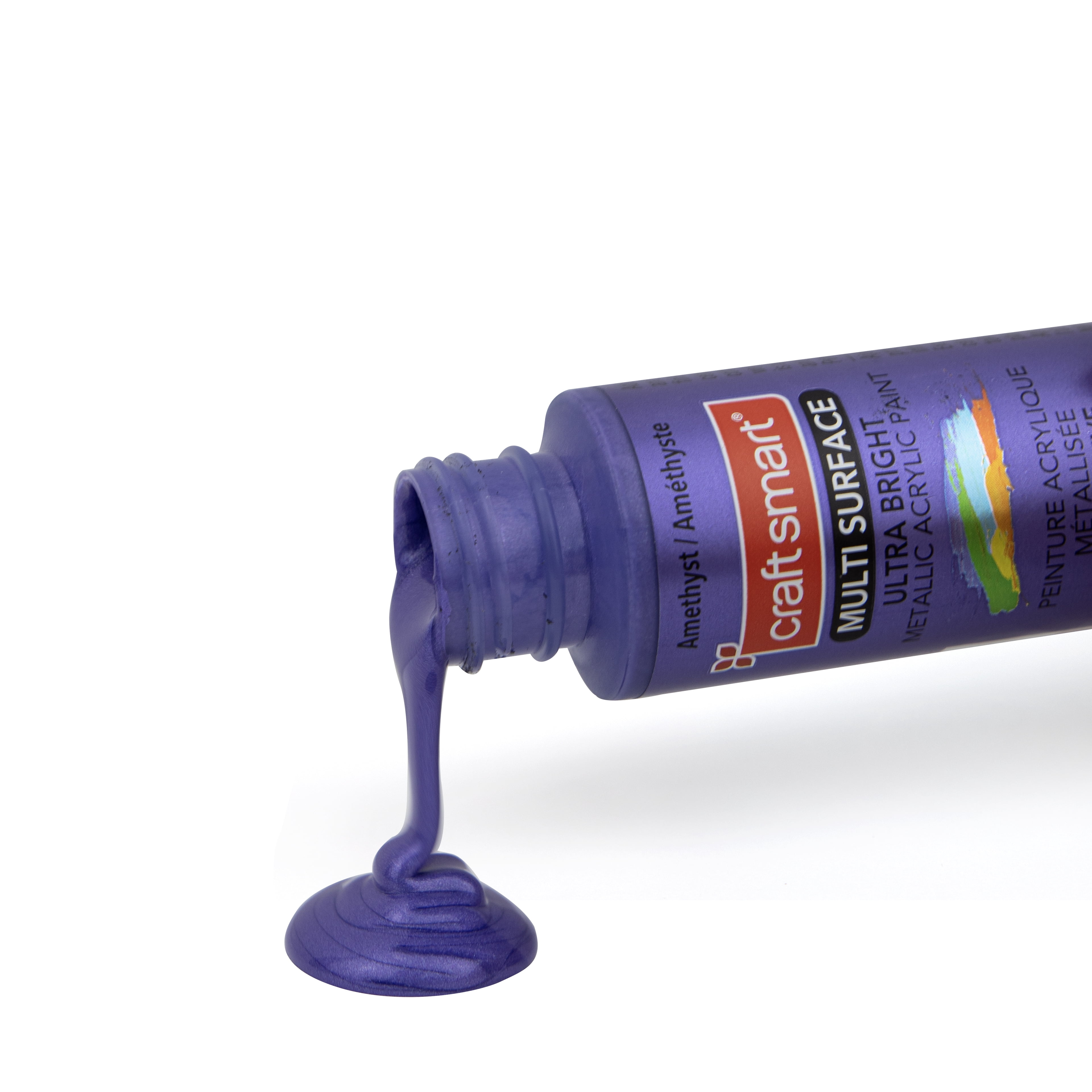 Craft Smart Amethyst Premium Ultra Bright Metallic Paint - Multi-Surface Shimmer Finish for Art, Crafts & Decor, 12 Pack